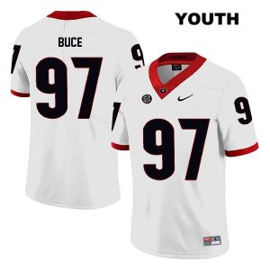 Youth Georgia Bulldogs NCAA #97 Brooks Buce Nike Stitched White Legend Authentic College Football Jersey EWE0654LI